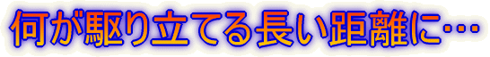 何が駆り立てる長い距離に…